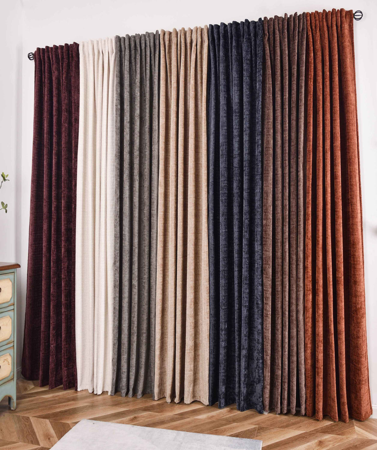 Vorhang Chenille Jacquard »RIGA« mit Multiband-Aufhängung Luxuriöser Stil für Ihr Zuhause 2023500 Vorhang 2023500var | girdainenbox.com