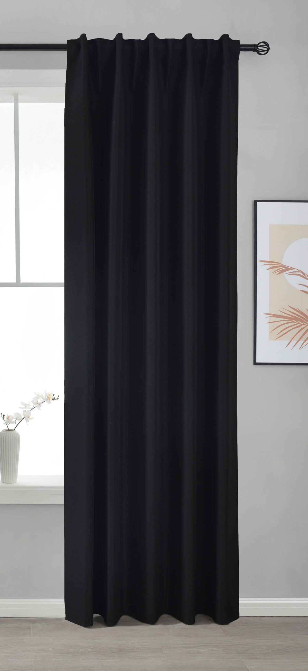 Premium Verdunkelungsvorhang »BOSTON Dark« 100% Verdunkelung mit Multibandaufhängung 2023600 Schwarz HxB 245x140 cm Vorhang 2023600schwarz_e7c71128-0729-4492-b8ec-9608bd3d80b3 | girdainenbox.com