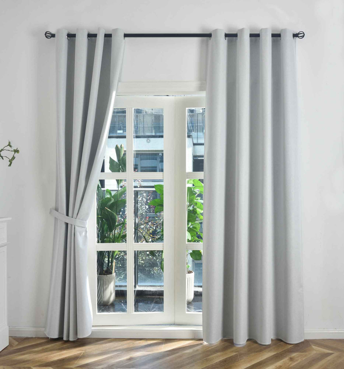 2er Set Verdunkelungsvorhänge Ösen Raffhalter 100% Verdunkelung Blackout »München Dark« Dreischichtige Bindung Fischgrätmuster 202410-2 Stein HxB 175x145 cm Vorhang 202410-2stein_4cd260b8-59dd-4de8-9f1e-d55e154f8b12 | girdainenbox.com