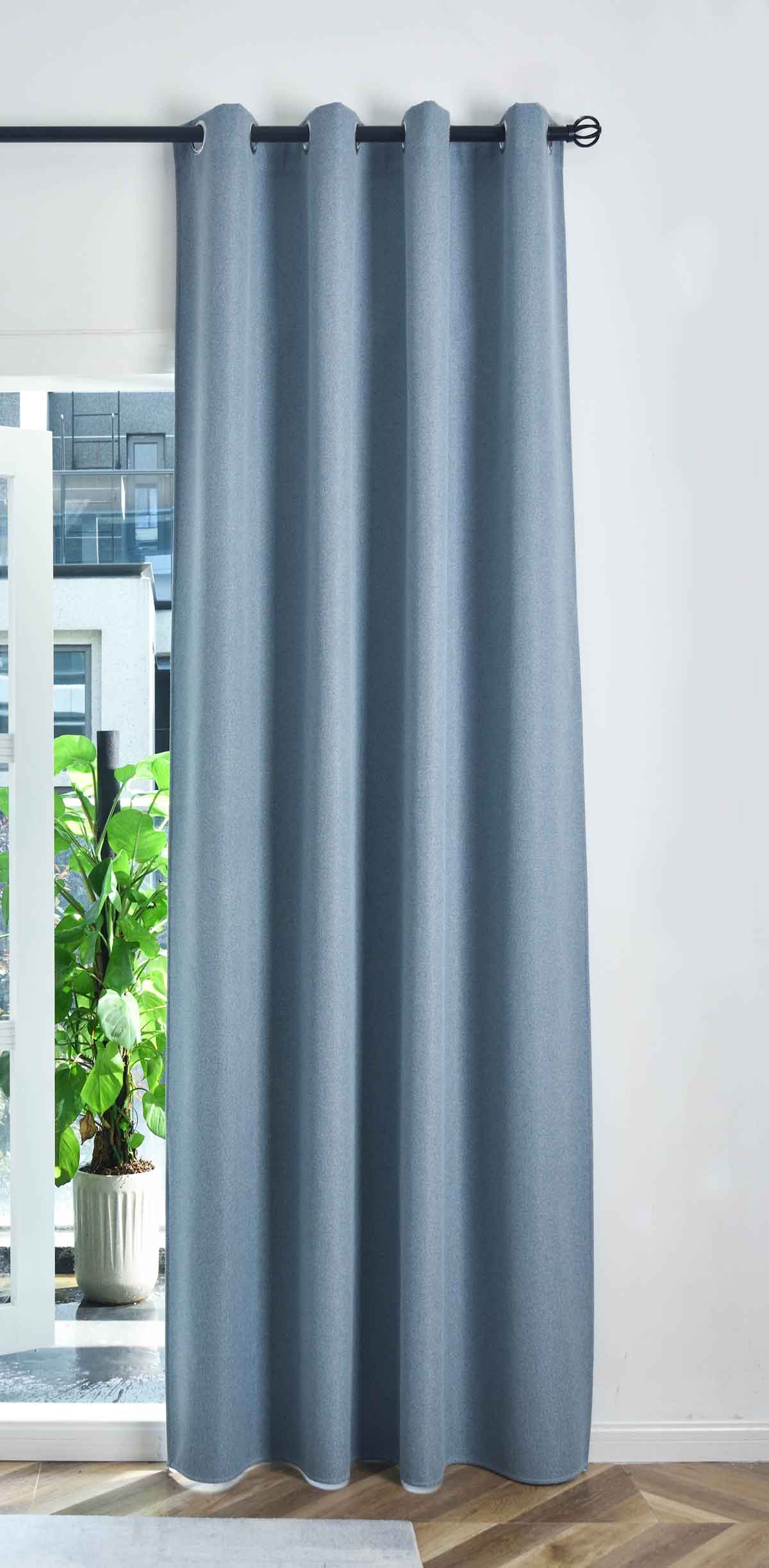 Verdunkelungsvorhang Ösen Raffhalter 100% Verdunkelung Blackout »München Dark« Dreischichtige Bindung Fischgrätmuster 202410 Blau HxB 245x145 cm Vorhang 202410blau_6befabfc-4def-45d4-8c10-dbd1ce0ecc61 | girdainenbox.com
