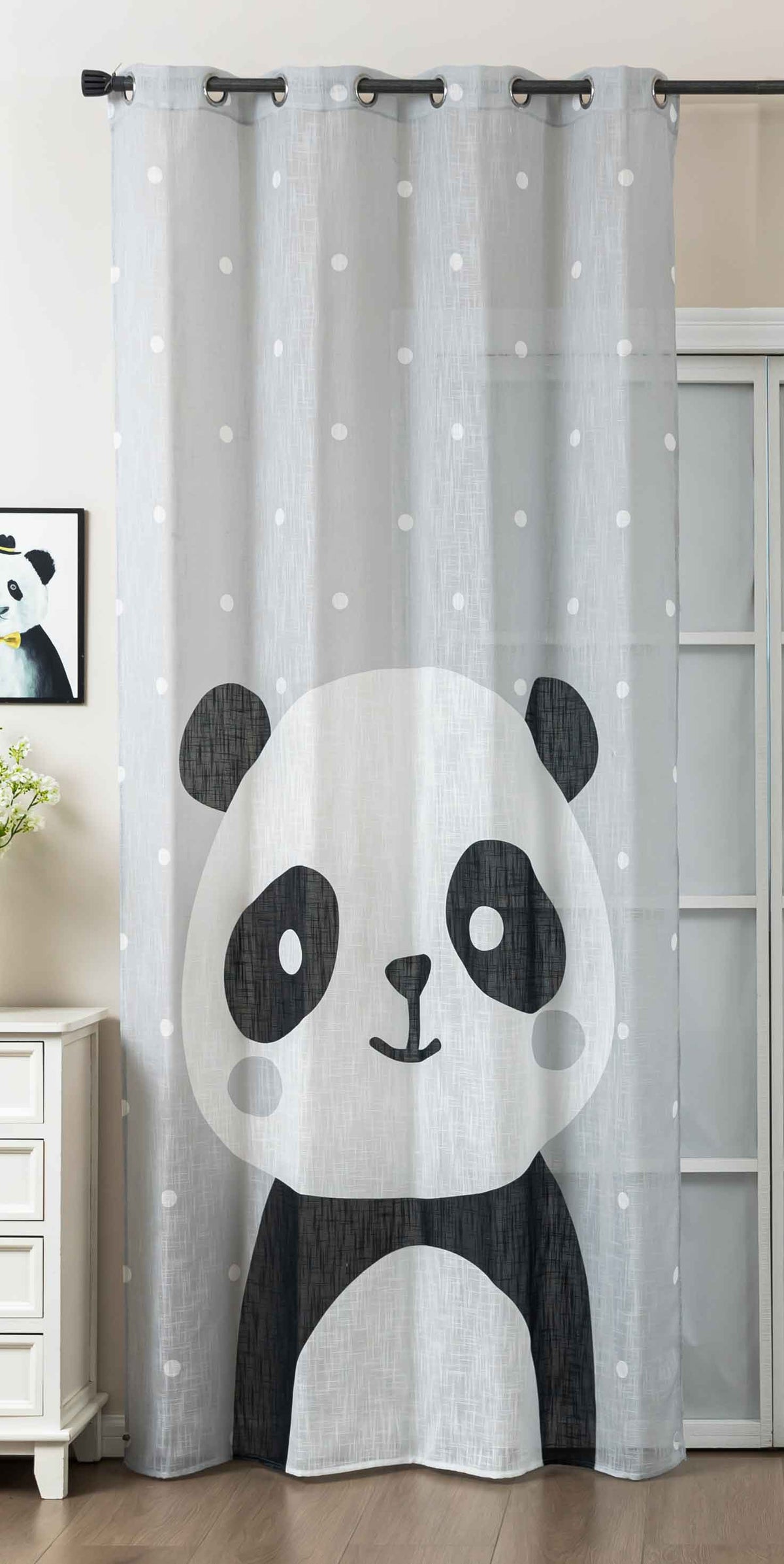 Vorhang Ösen Grobfaser »Seoul Collection« Digital Druck Ösen Gardinen Linenlook-Struktur Halbransparent Blickdicht 2024120 Panda Vorhang 2024120panda | girdainenbox.com