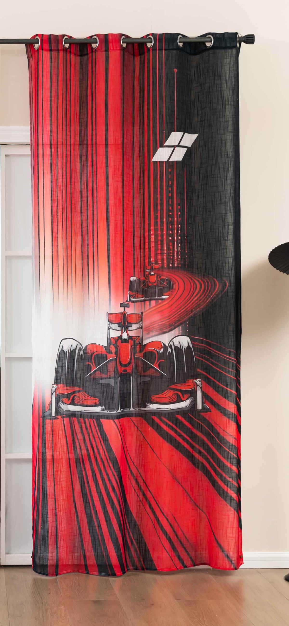 Vorhang Ösen Grobfaser »Seoul Collection« Digital Druck Ösen Gardinen Linenlook-Struktur Halbransparent Blickdicht 2024120 Racing Red Vorhang 2024120racing_red | girdainenbox.com