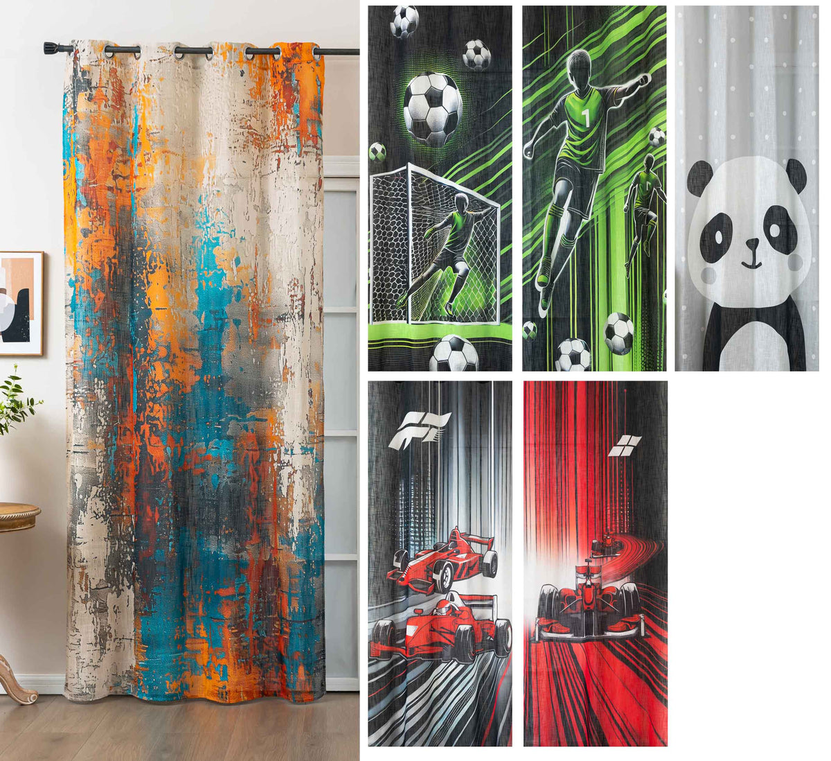 Vorhang Ösen Grobfaser »Seoul Collection« Digital Druck Ösen Gardinen Linenlook-Struktur Halbransparent Blickdicht 2024120 Vorhang 2024120var | girdainenbox.com