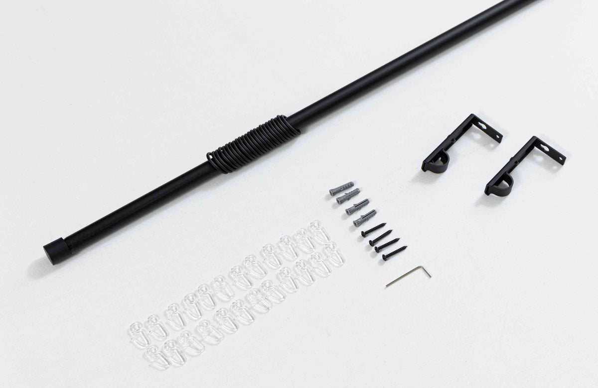 Ausziehbare Gardinenstange »Ningbo« Ø16/19 mm Komplettset zum sofortigen Montieren Wand- und Deckenmontage 2024140 Innenlaufstange 2024140_schwarz_3 | girdainenbox.com