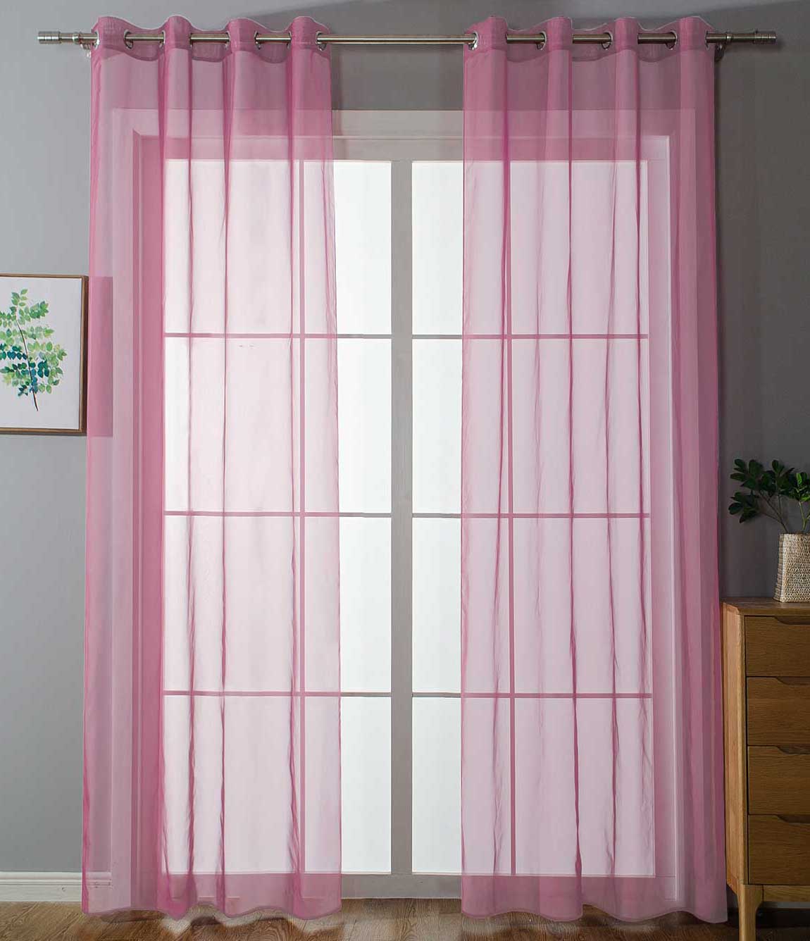 2er Set Ösenvorhänge Transparent »Uni« Gardine Stores Vorhang Ösen Bleibandabschluß Wohnzimmer 20332-cn2 Rosa HxB 175x140 cm Gardinen Set 20332-cn2rosa_80c48a15-ebce-4b36-bbeb-0bc071dcc5d3 | girdainenbox.com