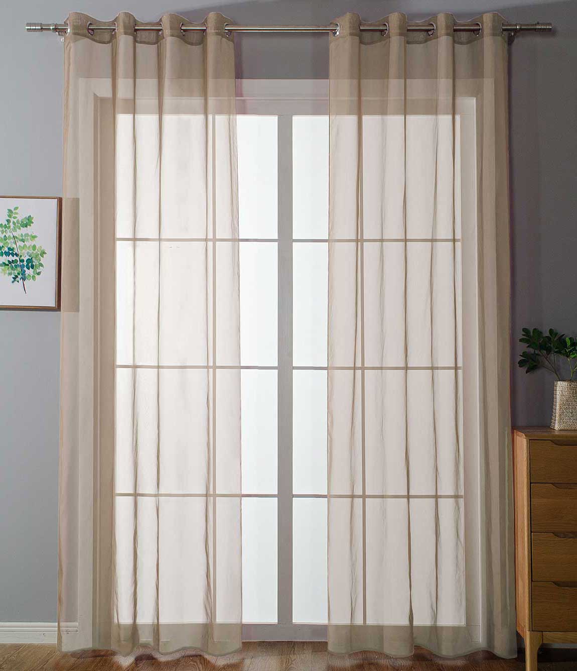 2er Set Ösenvorhänge Transparent »Uni« Gardine Stores Vorhang Ösen Bleibandabschluß Wohnzimmer 20332-cn2 Sand HxB 225x140 cm Gardinen Set 20332-cn2sand_0a73316c-3853-42c5-86d2-12e1117109fa | girdainenbox.com