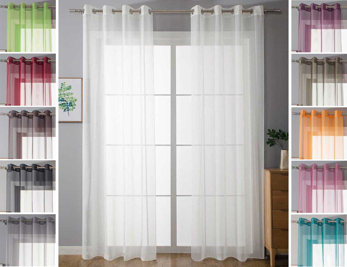 2er Set Ösenvorhänge Transparent »Uni« Gardine Stores Vorhang Ösen Bleibandabschluß Wohnzimmer 20332-cn2 Gardinen Set 20332-cn2var | girdainenbox.com