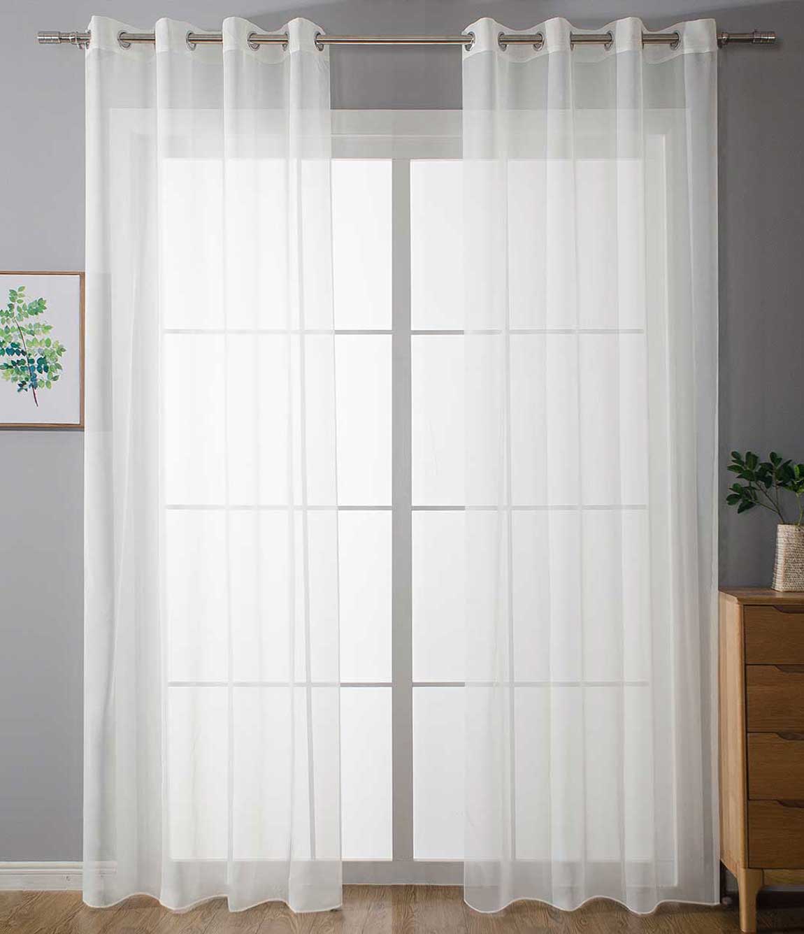 2er Set Ösenvorhänge Transparent »Uni« Gardine Stores Vorhang Ösen Bleibandabschluß Wohnzimmer 20332-cn2 Weiß HxB 225x140 cm Gardinen Set 20332-cn2weiss_aeda103c-68d6-424f-9506-592c1e27ba09 | girdainenbox.com