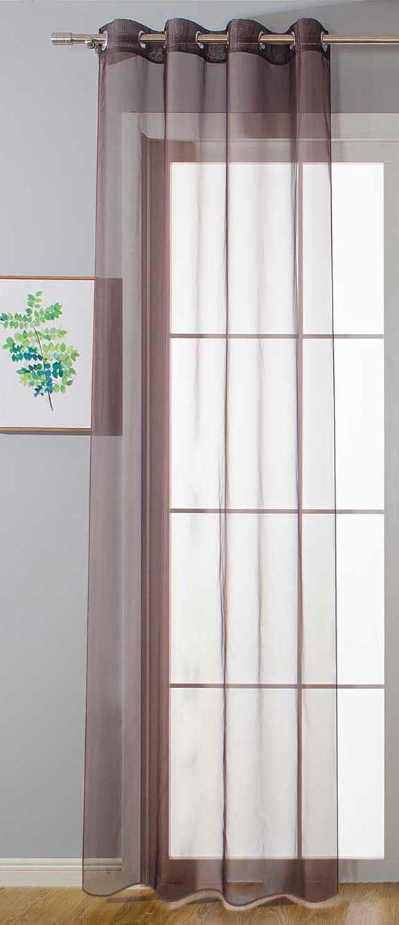 Ösenvorhang Transparent »Uni« Gardine Stores Vorhang Ösen Bleibandabschluß Wohnzimmer 20332-cn Braun HxB 175x140 cm Gardinenschal 20332-cnbraun_c43b781b-2db3-496f-825f-cff991f810e5 | girdainenbox.com