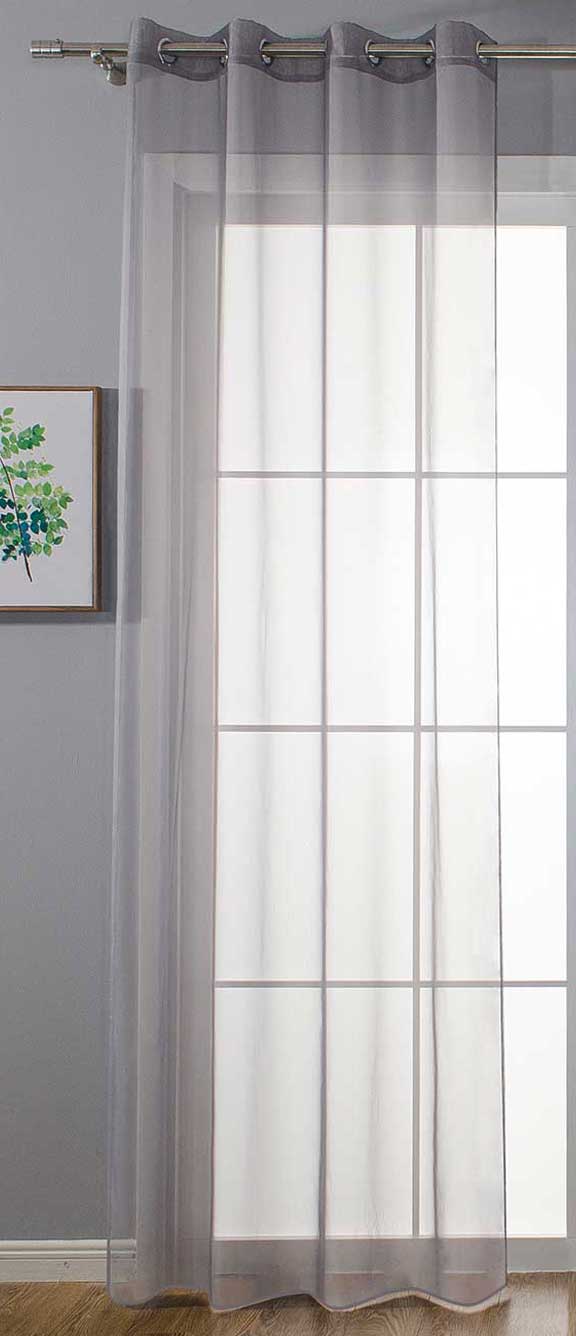 Ösenvorhang Transparent »Uni« Gardine Stores Vorhang Ösen Bleibandabschluß Wohnzimmer 20332-cn Grau HxB 145x140 cm Gardinenschal 20332-cngrau | girdainenbox.com