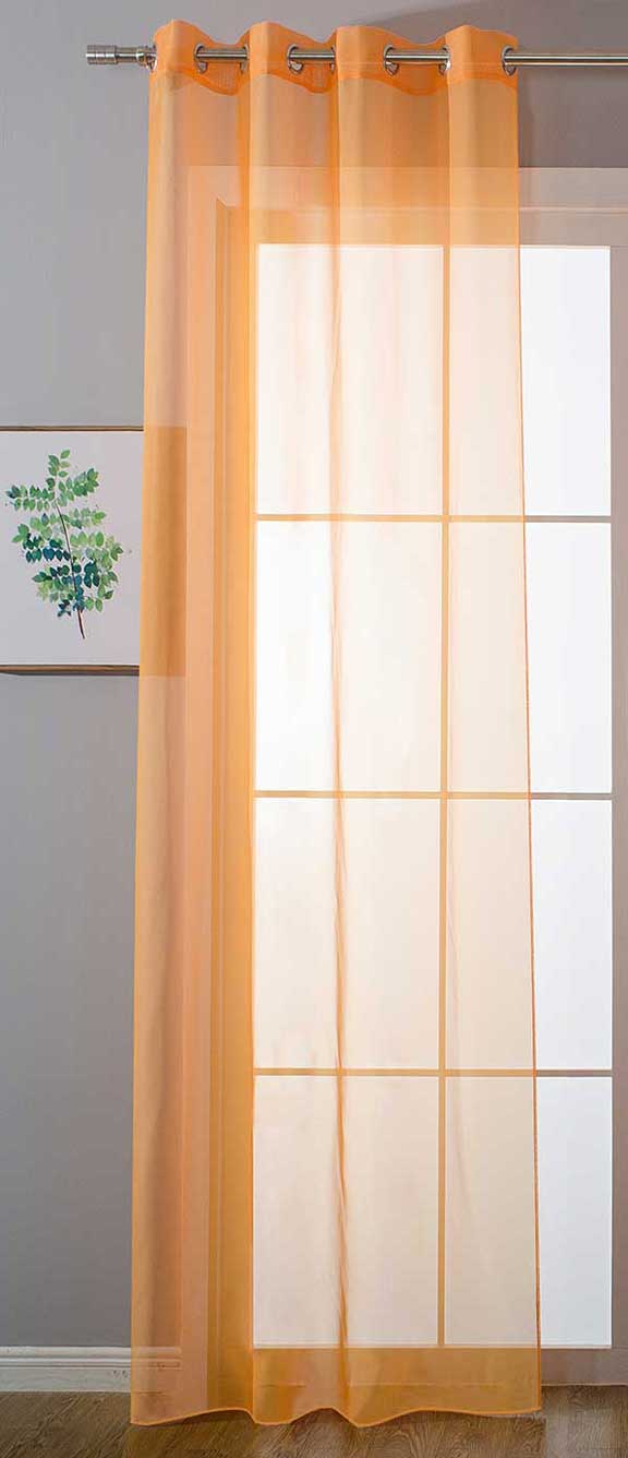 Ösenvorhang Transparent »Uni« Gardine Stores Vorhang Ösen Bleibandabschluß Wohnzimmer 20332-cn Orange HxB 145x140 cm Gardinenschal 20332-cnorange | girdainenbox.com