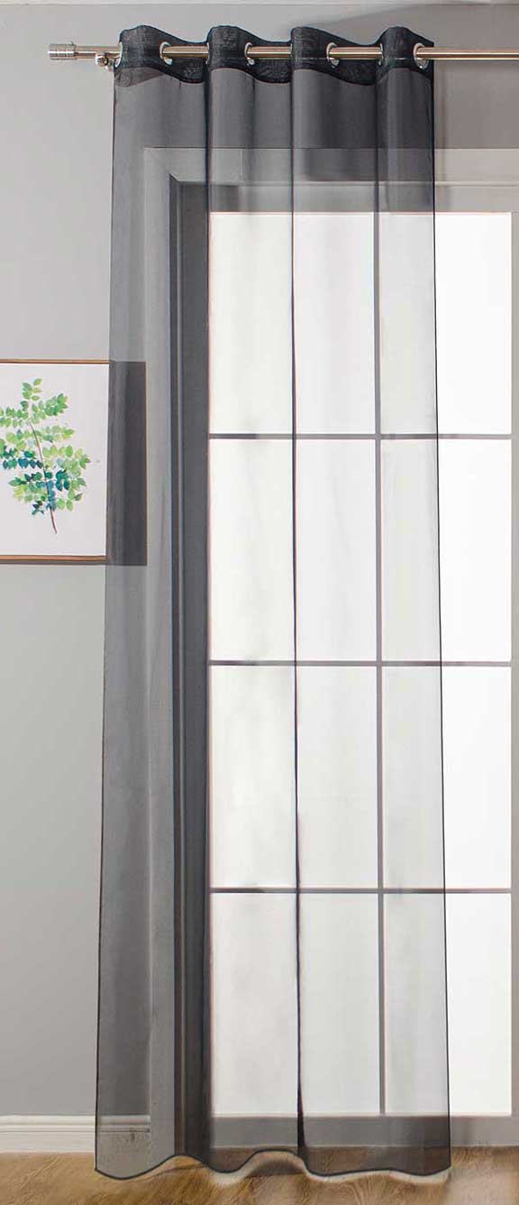 Ösenvorhang Transparent »Uni« Gardine Stores Vorhang Ösen Bleibandabschluß Wohnzimmer 20332-cn Schwarz HxB 225x140 cm Gardinenschal 20332-cnschwarz_e969e2ed-999c-4220-9b84-4ad4d10cb0bc | girdainenbox.com