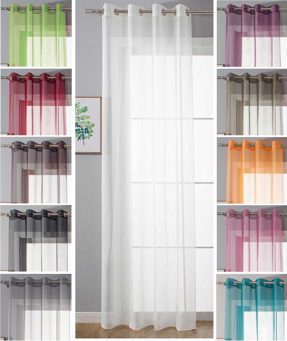 Ösenvorhang Transparent »Uni« Gardine Stores Vorhang Ösen Bleibandabschluß Wohnzimmer 20332-cn Gardinenschal 20332-cnvar | girdainenbox.com