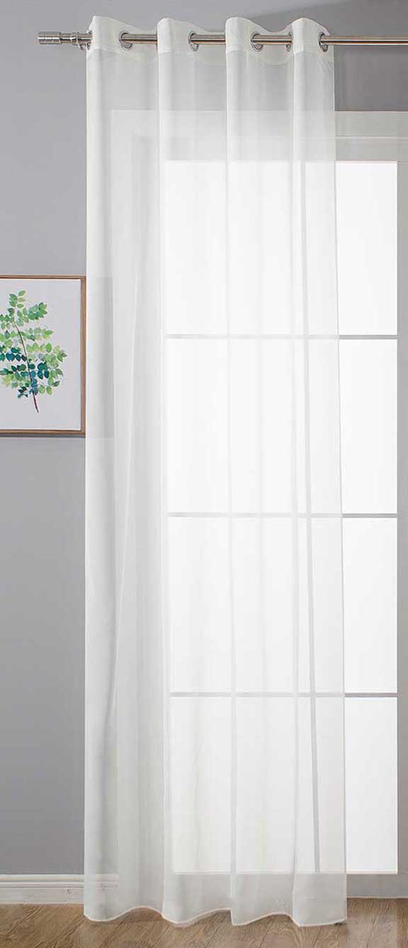 Ösenvorhang Transparent »Uni« Gardine Stores Vorhang Ösen Bleibandabschluß Wohnzimmer 20332-cn Weiß HxB 225x140 cm Gardinenschal 20332-cnweiss_12d9e415-2c3c-419a-8853-a02b63b39289 | girdainenbox.com