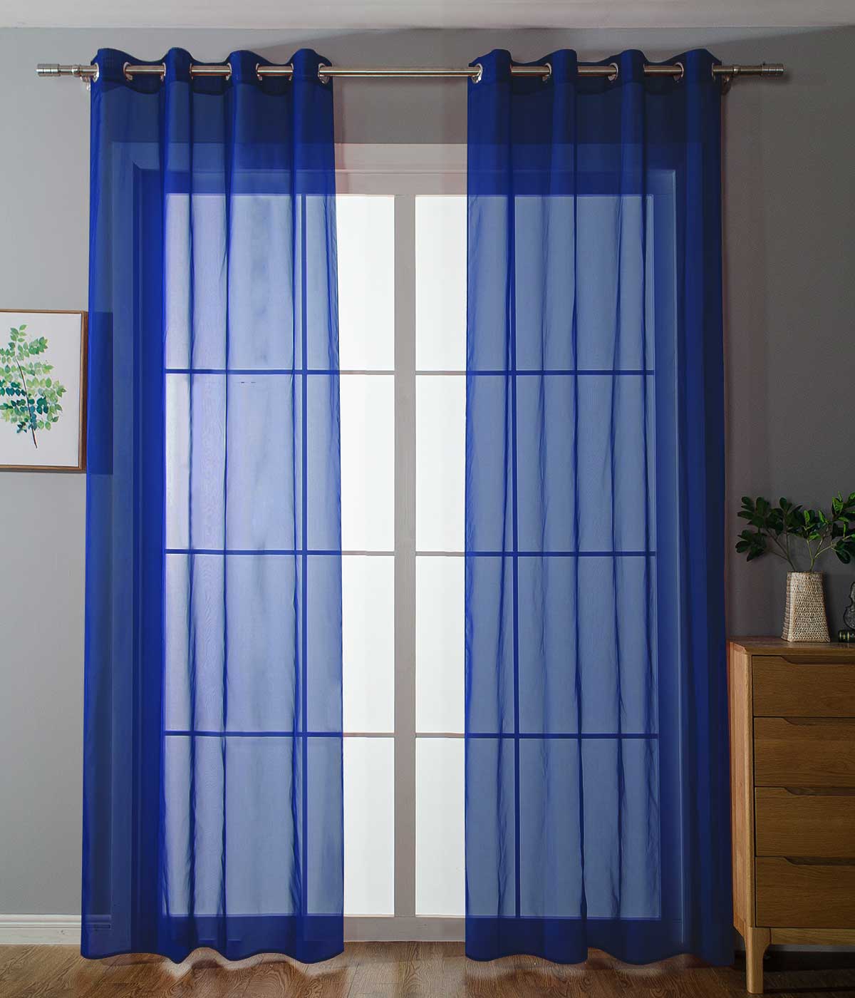 2er-Pack Ösen Gardinen Transparent Vorhang Set Wohnzimmer Voile Ösenvorhang Bleibandabschluß 203322 Royalblau HxB 245x140 cm Gardinen Set 203322royalblau_ec619a14-a5a7-4830-b240-5a71e1947b6a | girdainenbox.com