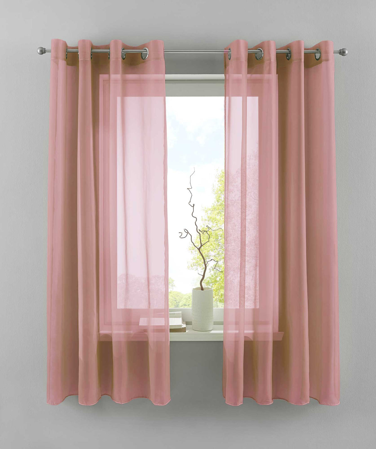 2er Set Ösengardinen Transparent »Basel« Gardine Bleiband Store Vorhang 20332TR2 Gardinen Set 20332TR2altrosa-175-dark | girdainenbox.com