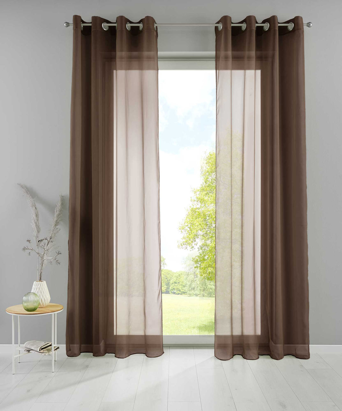 2er Set Ösengardinen Transparent »Basel« Gardine Bleiband Store Vorhang 20332TR2 Braun HxB 225x140 cm Gardinen Set 20332TR2braun_72cfa7ad-2bf1-4b19-a1f3-ca3c2e2a06ca | girdainenbox.com