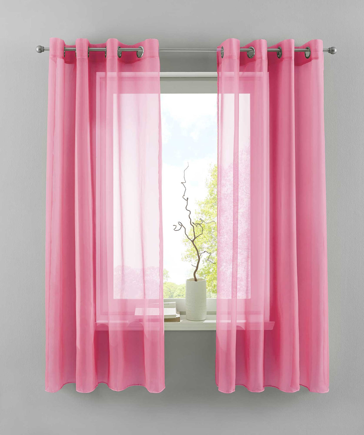 2er Set Ösengardinen Transparent »Basel« Gardine Bleiband Store Vorhang 20332TR2 Rosa HxB 145x140 cm Gardinen Set 20332TR2rosa-175_2c39c328-b680-4508-9901-ea64c0797a1f | girdainenbox.com