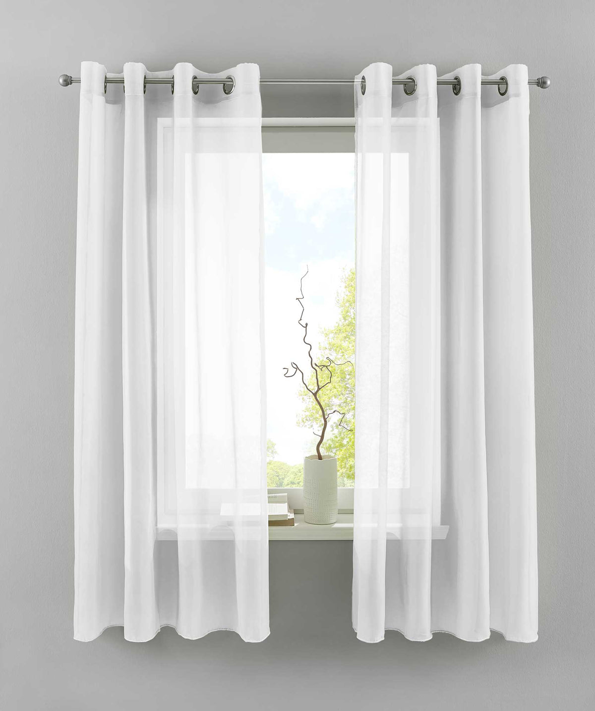 2er Set Ösengardinen Transparent »Basel« Gardine Bleiband Store Vorhang 20332TR2 Gardinen Set 20332TR2weiss-175 | girdainenbox.com