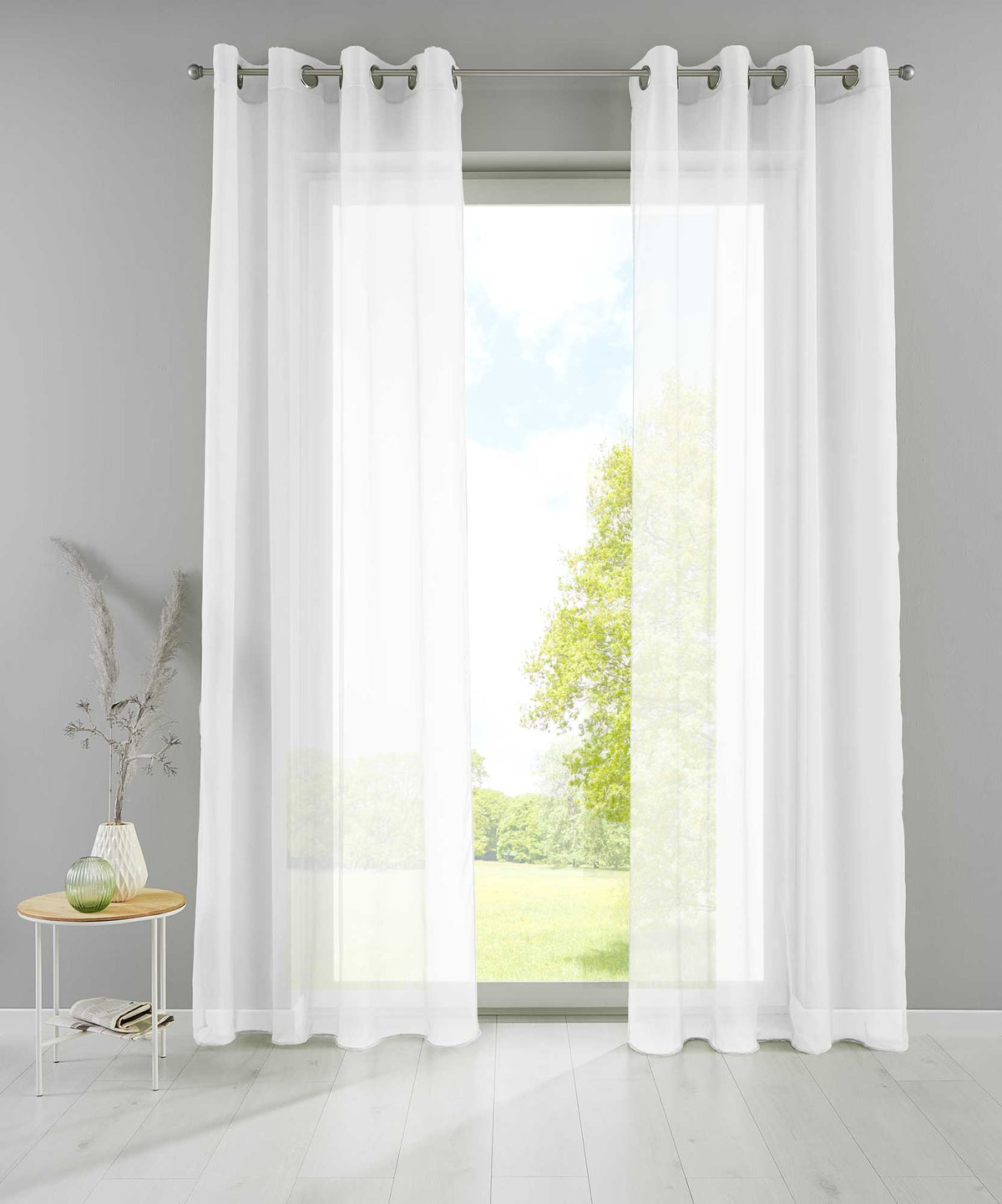 2er Set Ösengardinen Transparent »Basel« Gardine Bleiband Store Vorhang 20332TR2 Gardinen Set 20332TR2weiss_33ede2bc-df49-4bfe-97ba-ad2772af97d3 | girdainenbox.com