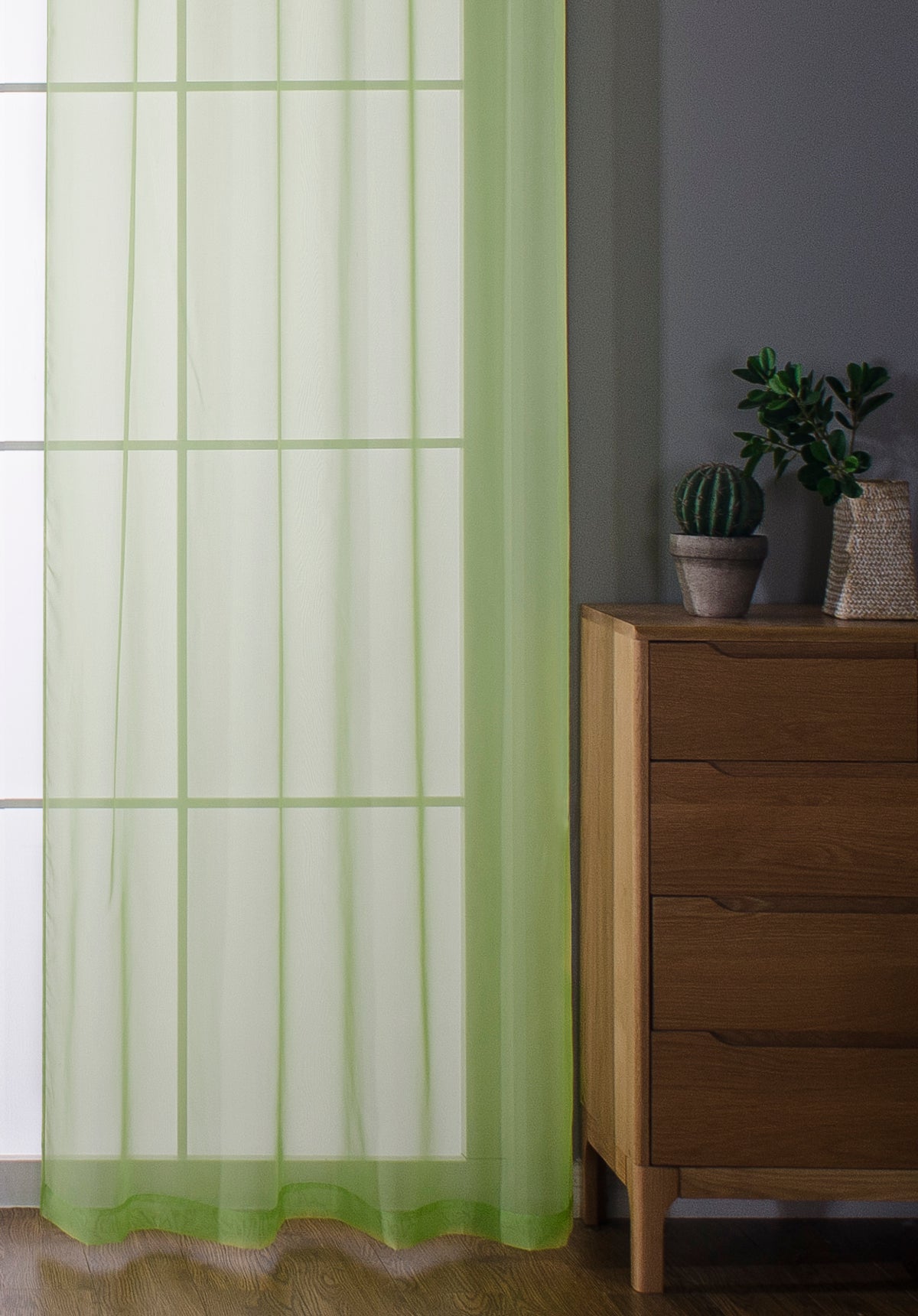 2er-Pack Ösen Gardinen Transparent Vorhang Set Wohnzimmer Voile Ösenvorhang Bleibandabschluß 203322 Gardinen Set 20332_apfelgrA778n_2 | girdainenbox.com