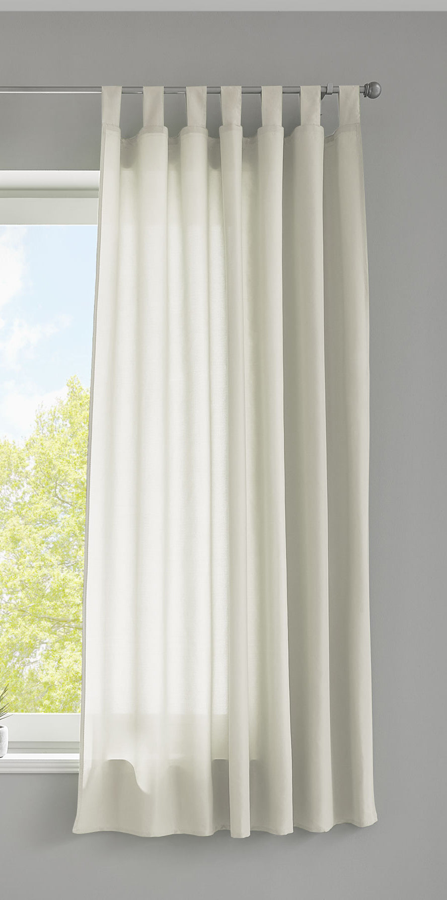 1er Set Vorhang Schal Schlaufen »Berlin« Microsatin Lichtdurchlässig Kräuselband Uni Matt 20400N Creme HxB 175x140 cm Gardinenschal 20400Ncreme-175_2 | girdainenbox.com