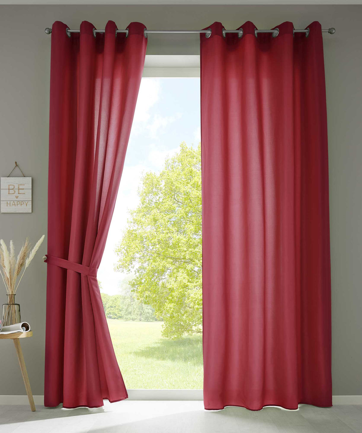 2er Set Vorhänge Schal Ösen »Berlin« Microsatin Lichtdurchlässig Uni Matt 20405N2 Bordeaux HxB 245x140 cm Vorhang 20405N2bordeaux_1d3ea218-7531-43f2-a567-6d398cc84ef0 | girdainenbox.com
