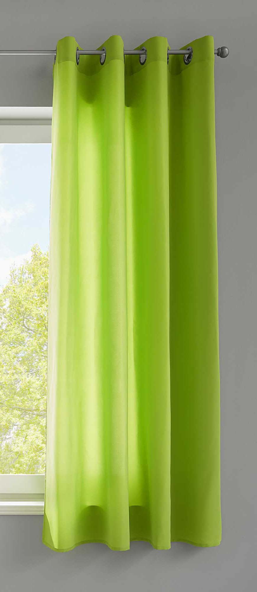 1er Set Vorhänge Schal Ösen »Berlin« Microsatin Lichtdurchlässig Uni Matt 20405N Apfelgrün HxB 145x140 cm Vorhang 20405Napfelgruen-175 | girdainenbox.com