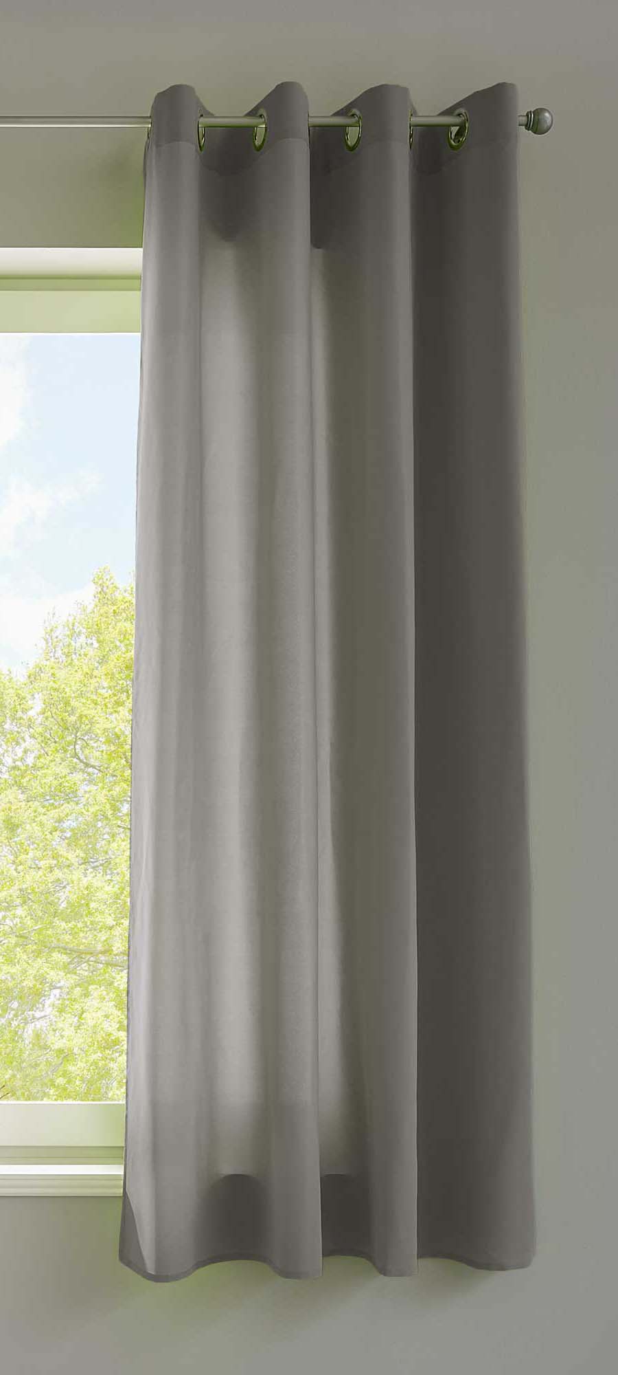 1er Set Vorhänge Schal Ösen »Berlin« Microsatin Lichtdurchlässig Uni Matt 20405N Hellgrau HxB 145x140 cm Vorhang 20405Nhellgrau-175 | girdainenbox.com