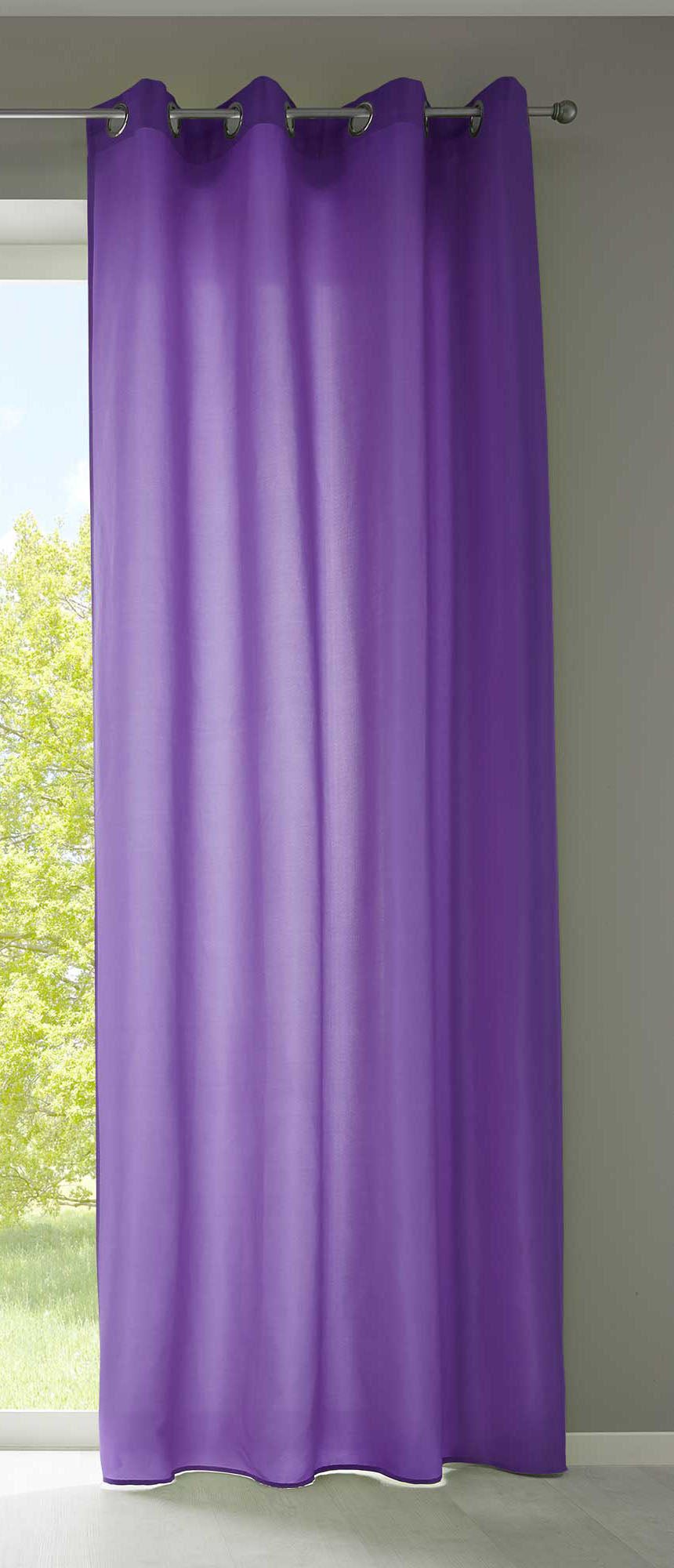 1er Set Vorhänge Schal Ösen »Berlin« Microsatin Lichtdurchlässig Uni Matt 20405N Lila HxB 225x140 cm Vorhang 20405Nlila_38c534d8-b92f-4e55-b6e0-e466a7237dc1 | girdainenbox.com