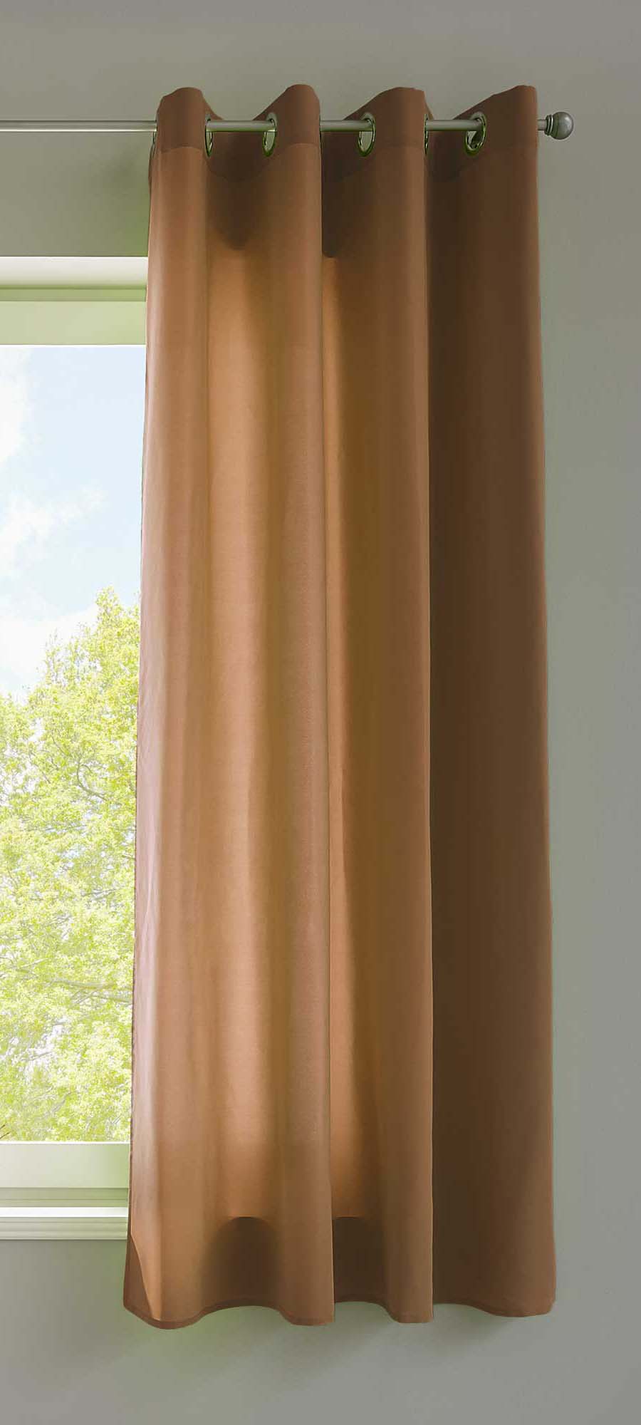1er Set Vorhänge Schal Ösen »Berlin« Microsatin Lichtdurchlässig Uni Matt 20405N Taupe HxB 145x140 cm Vorhang 20405Ntaupe-175 | girdainenbox.com
