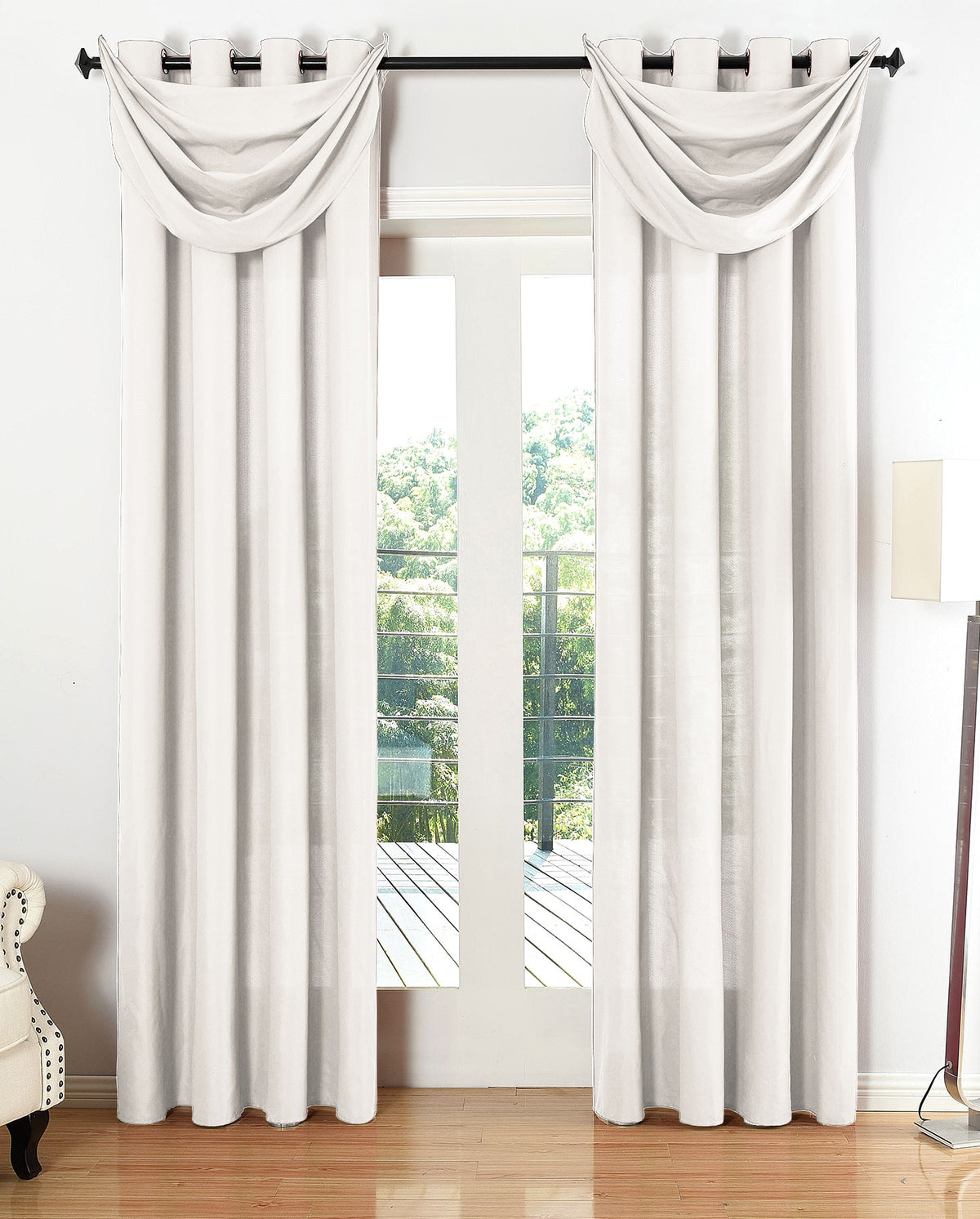 Vorhang Set Schal Ösen Microsatin Segeltuch Querbehang lichtdurchlässig Deko Wohnzimmer 20405S4 Creme HxB 245x140 cm Vorhang Set 20405S4creme_b83aa50f-4ba3-4628-ad9b-eb9a25c8321e | girdainenbox.com