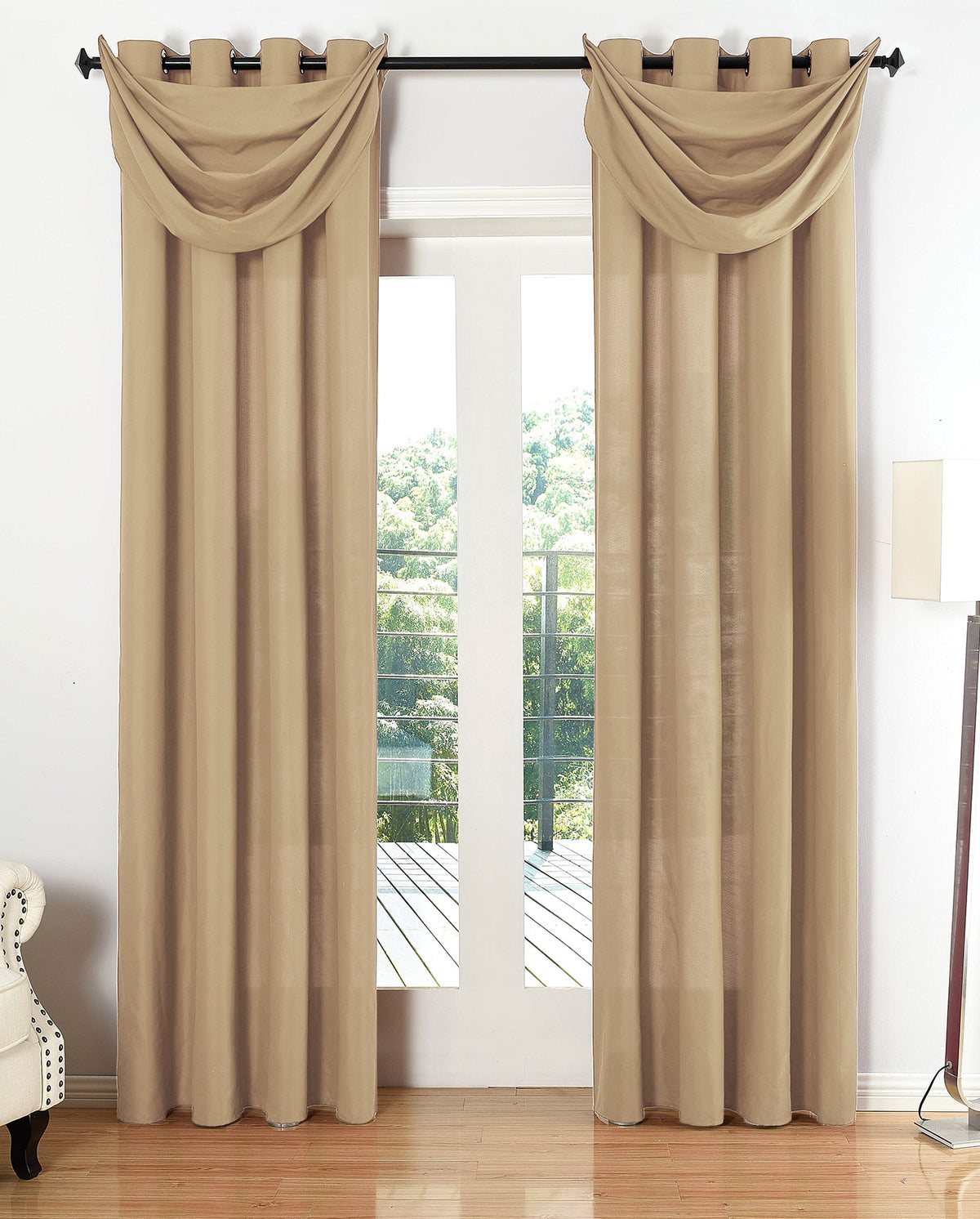 Vorhang Set Schal Ösen Microsatin Segeltuch Querbehang lichtdurchlässig Deko Wohnzimmer 20405S4 Sand HxB 225x140 cm Vorhang Set 20405S4sand_5ba068fc-b619-4a63-8221-f94544a1dc96 | girdainenbox.com