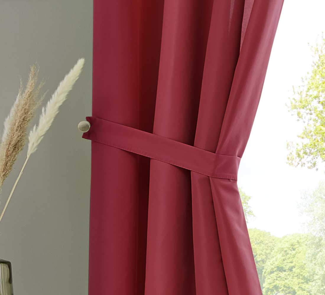 2er Set Vorhänge Schal Ösen »Berlin« Microsatin Lichtdurchlässig Uni Matt 20405N2 Vorhang 20405_raff_bordeaux | girdainenbox.com