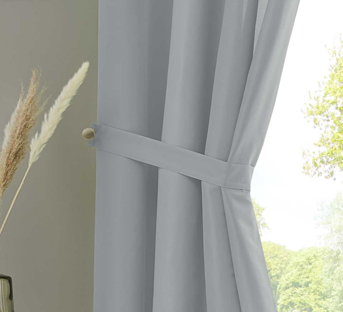 2er Set Vorhänge Schal Ösen »Berlin« Microsatin Lichtdurchlässig Uni Matt 20405N2 Vorhang 20405_raff_grau | girdainenbox.com