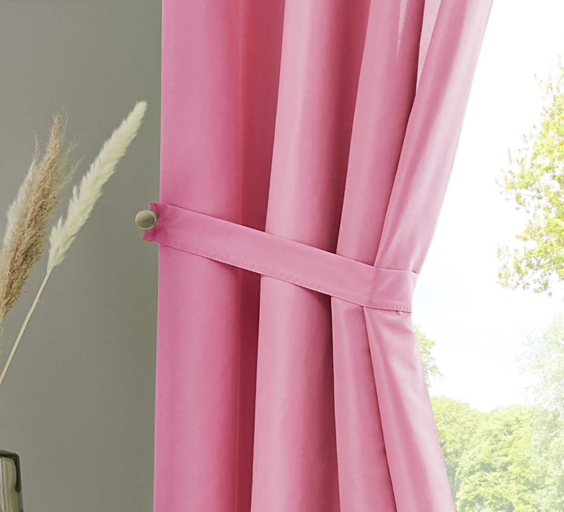 1er Set Vorhänge Schal Ösen »Berlin« Microsatin Lichtdurchlässig Uni Matt 20405N Vorhang 20405_raff_pink_03a91919-adee-4301-be4d-5739dfeae475 | girdainenbox.com