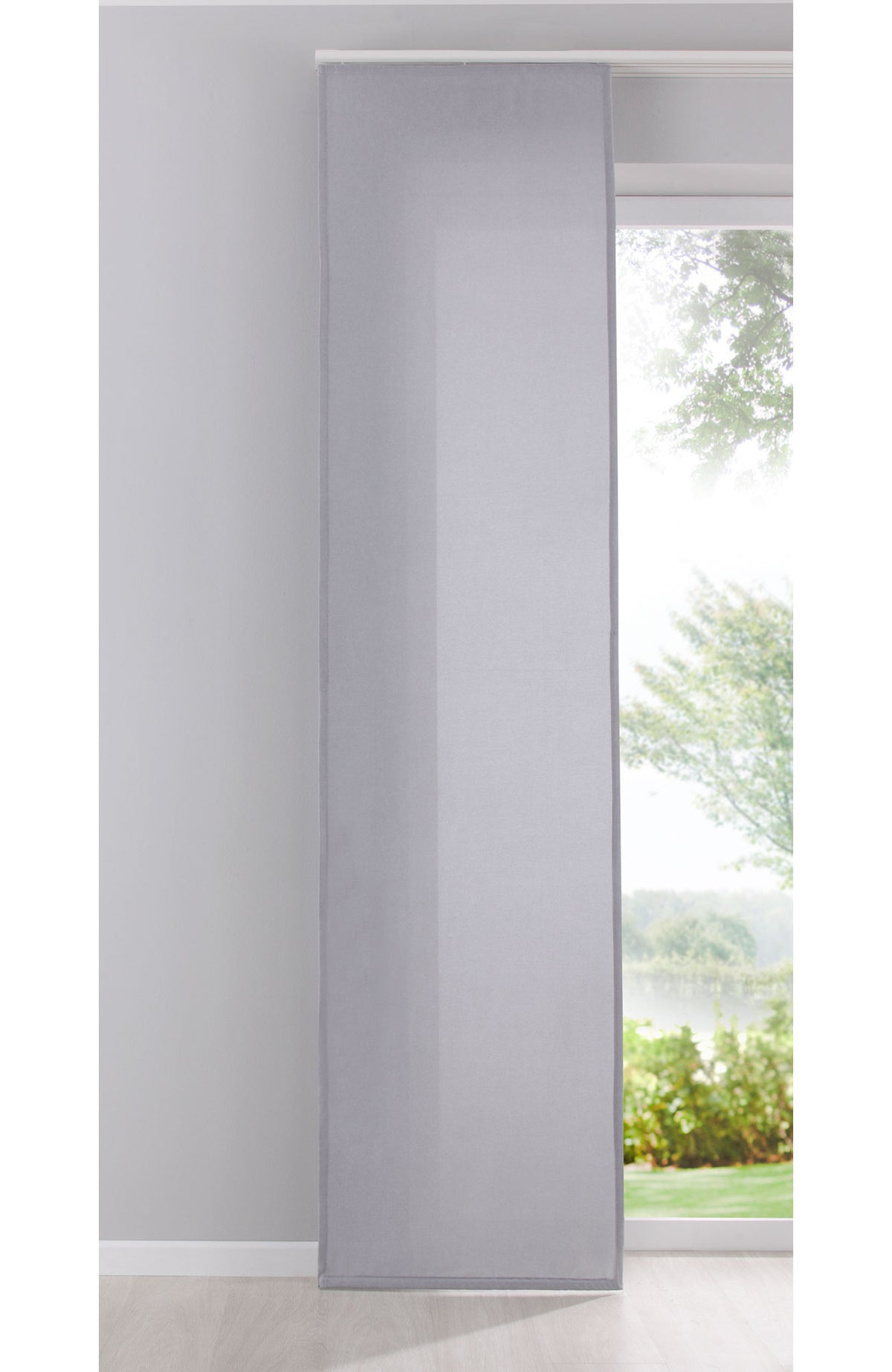 Flächenvorhang Schiebegardine Cationic blickdicht Leinen Optik natura seidenmatt Landhaus Stil 204411 Grau Schiebegardine 204411grau | girdainenbox.com