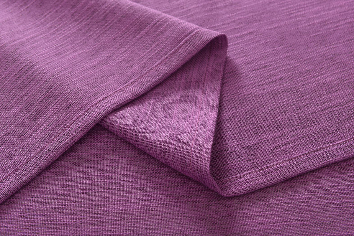 Vorhang Schal verdeckte Schlaufen >>Linene<< blickdicht Leinen Optik Natur Grobfaser (HxB) Lanhaus Stil schwere Qualität 20445 Vorhang 20445_fuchsia_4 | girdainenbox.com