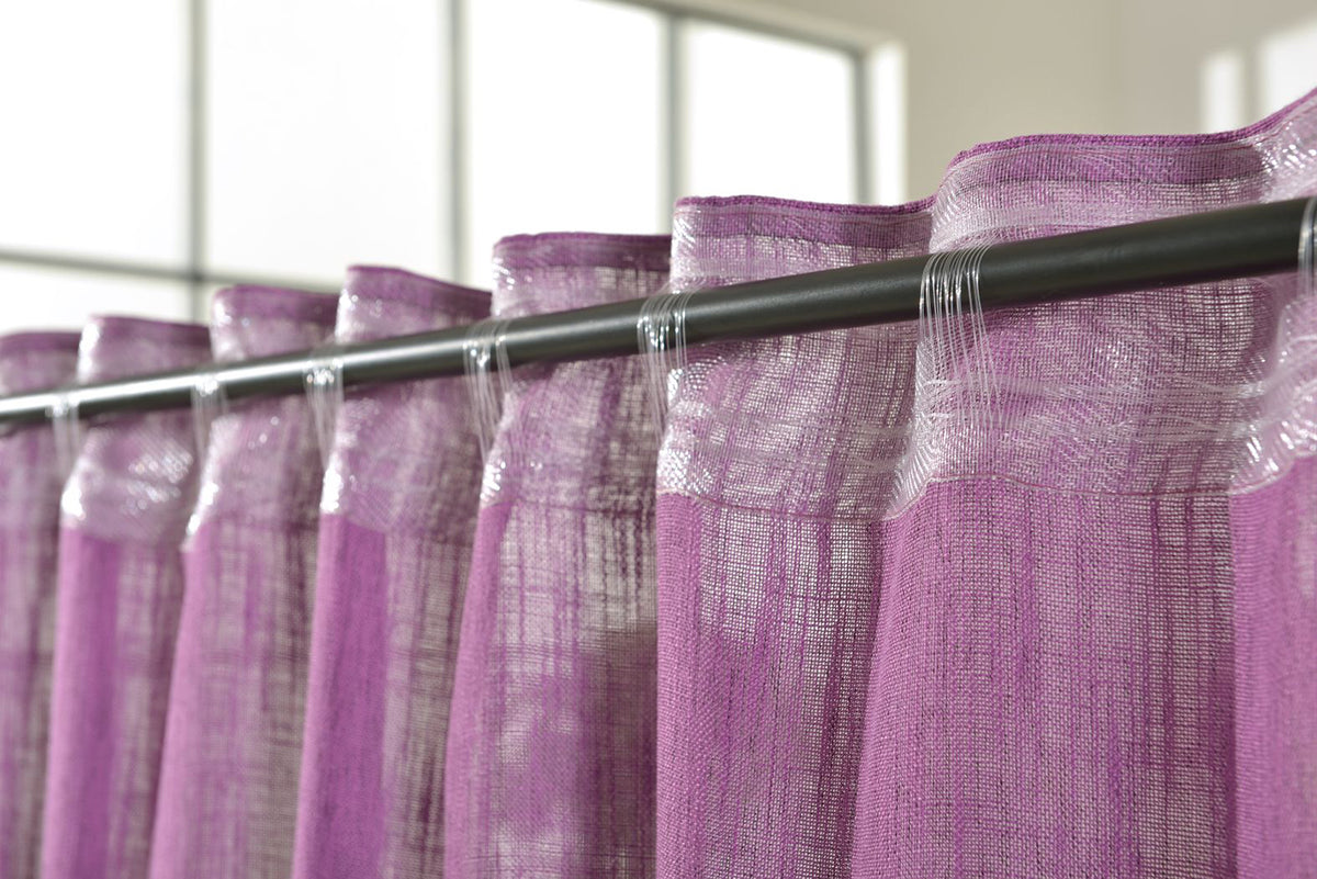 Vorhang Schal verdeckte Schlaufen >>Linene<< blickdicht Leinen Optik Natur Grobfaser (HxB) Lanhaus Stil schwere Qualität 20445 Vorhang 20445_fuchsia_7 | girdainenbox.com