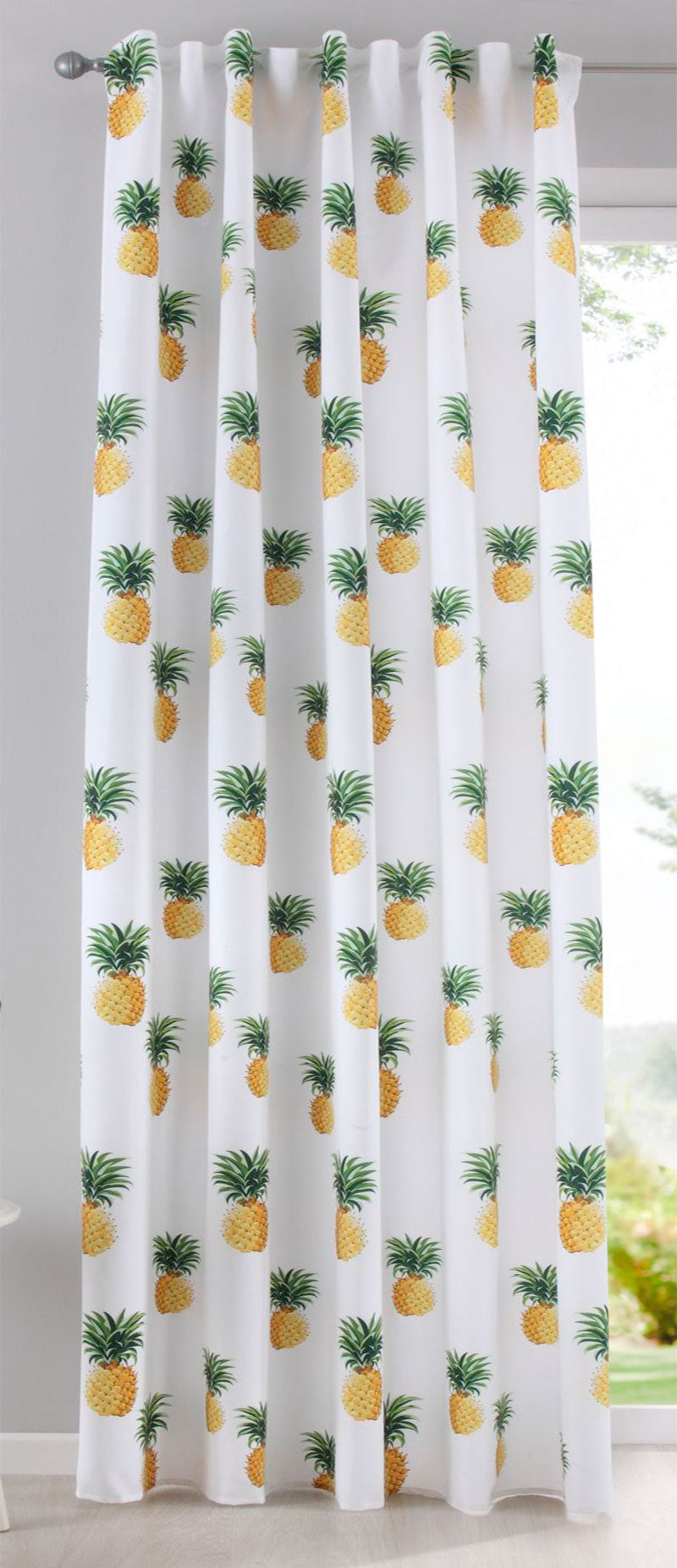 Vorhang Schal blickdicht verdeckte Schlaufen Universalband Digitaldruck (Höhe x Breite cm) 20490 Ananas Vorhang 20490ananas | girdainenbox.com