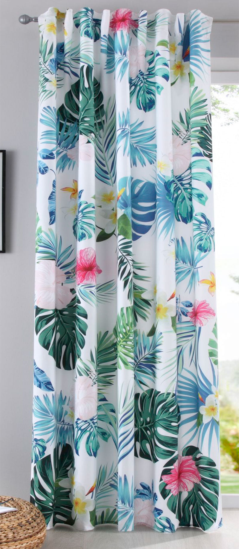 Vorhang Schal blickdicht verdeckte Schlaufen Universalband Digitaldruck (Höhe x Breite cm) 20490 Tropical Vorhang 20490tropical | girdainenbox.com