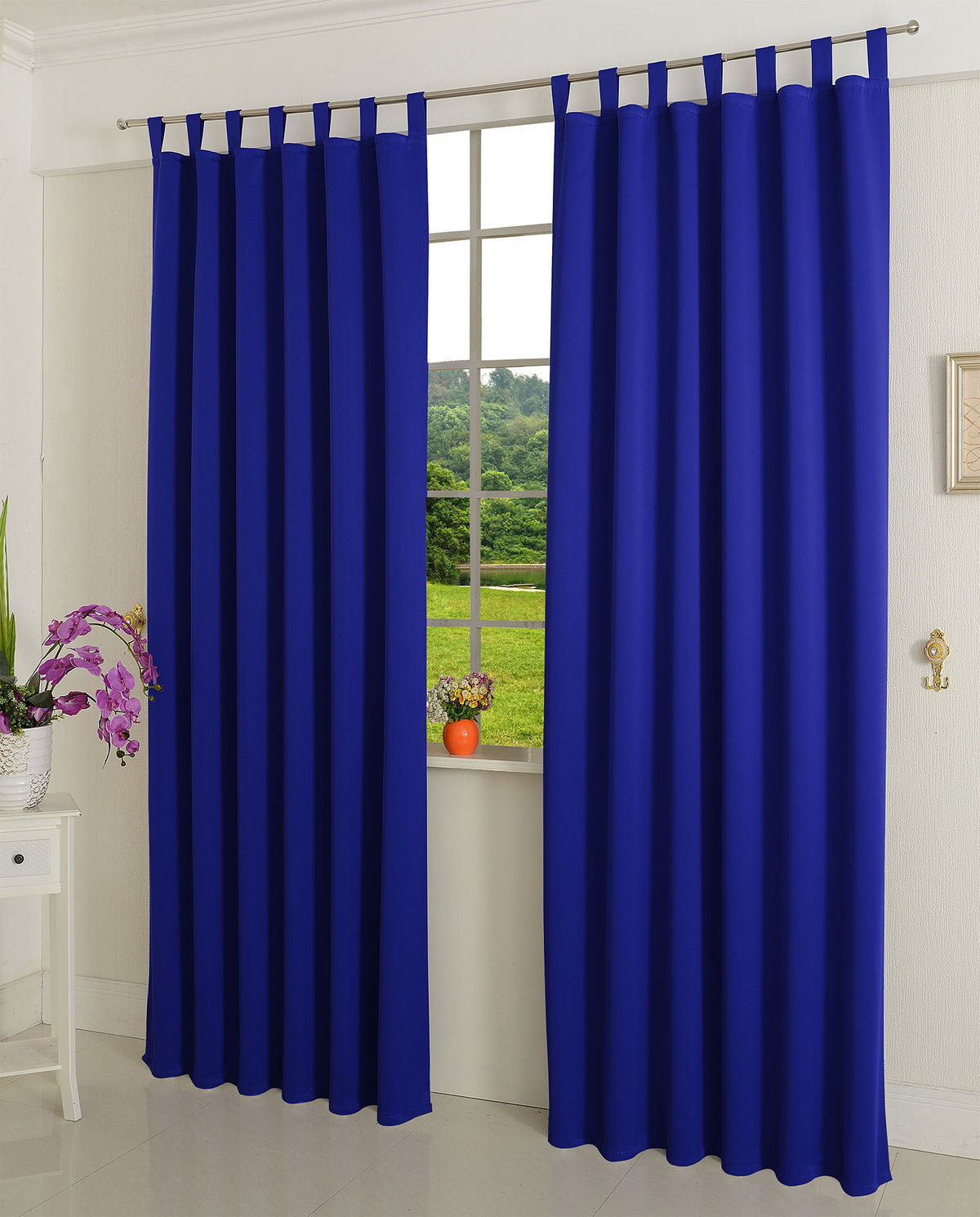 Verdunkelungsvorhag mit Schlaufen matt uni Farben aus weichfallenden blickdichten Stoff blickdicht Blackout 20610 Royalblau 245x135 (HxB) Vorhang 20610royalblau | girdainenbox.com