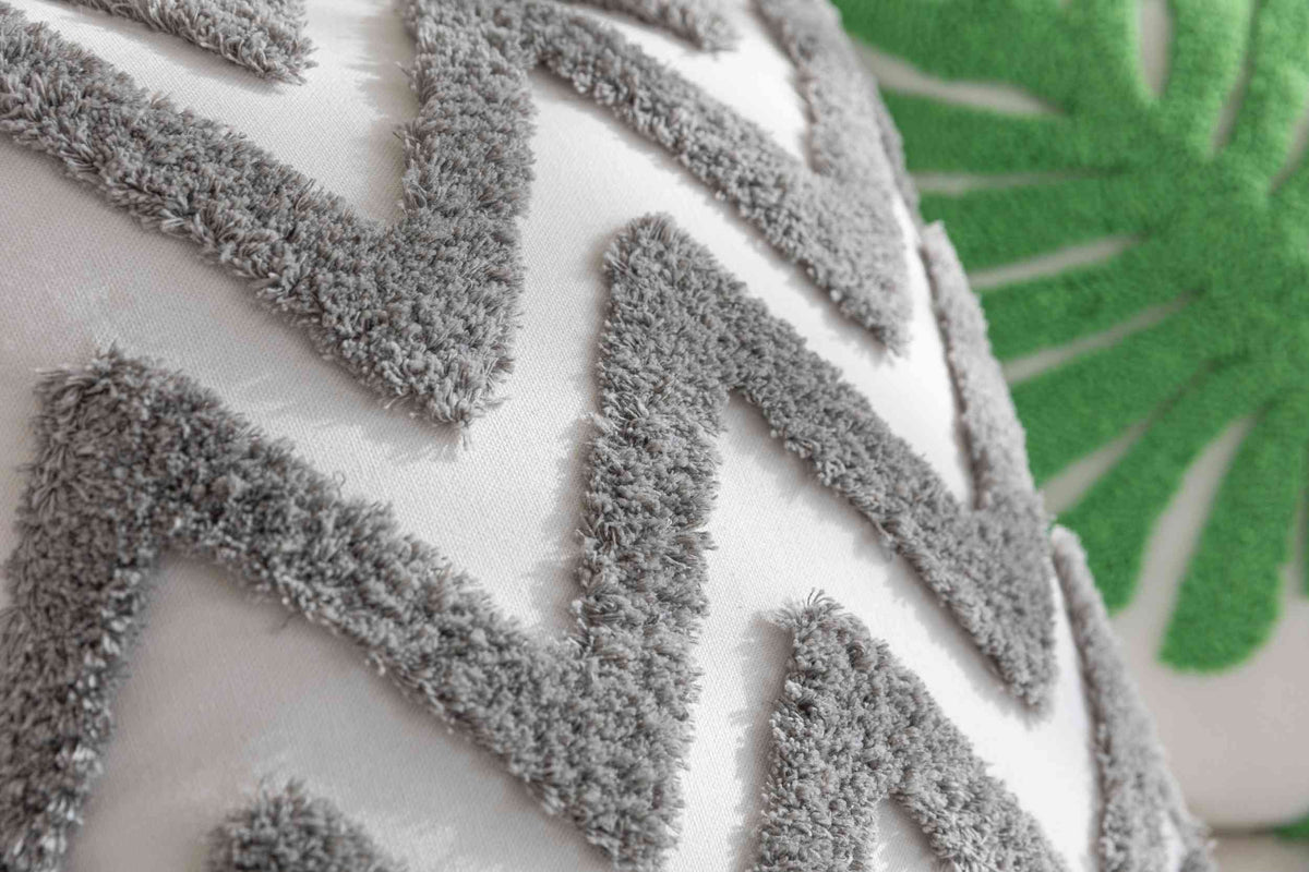 Kissenhülle »Bonn« Frottee-Stickerei 100% Baumwolle Zickzack-Design hochwertiger Leinenstoff 202495K Kissenhülle 3F3A3677 | girdainenbox.com