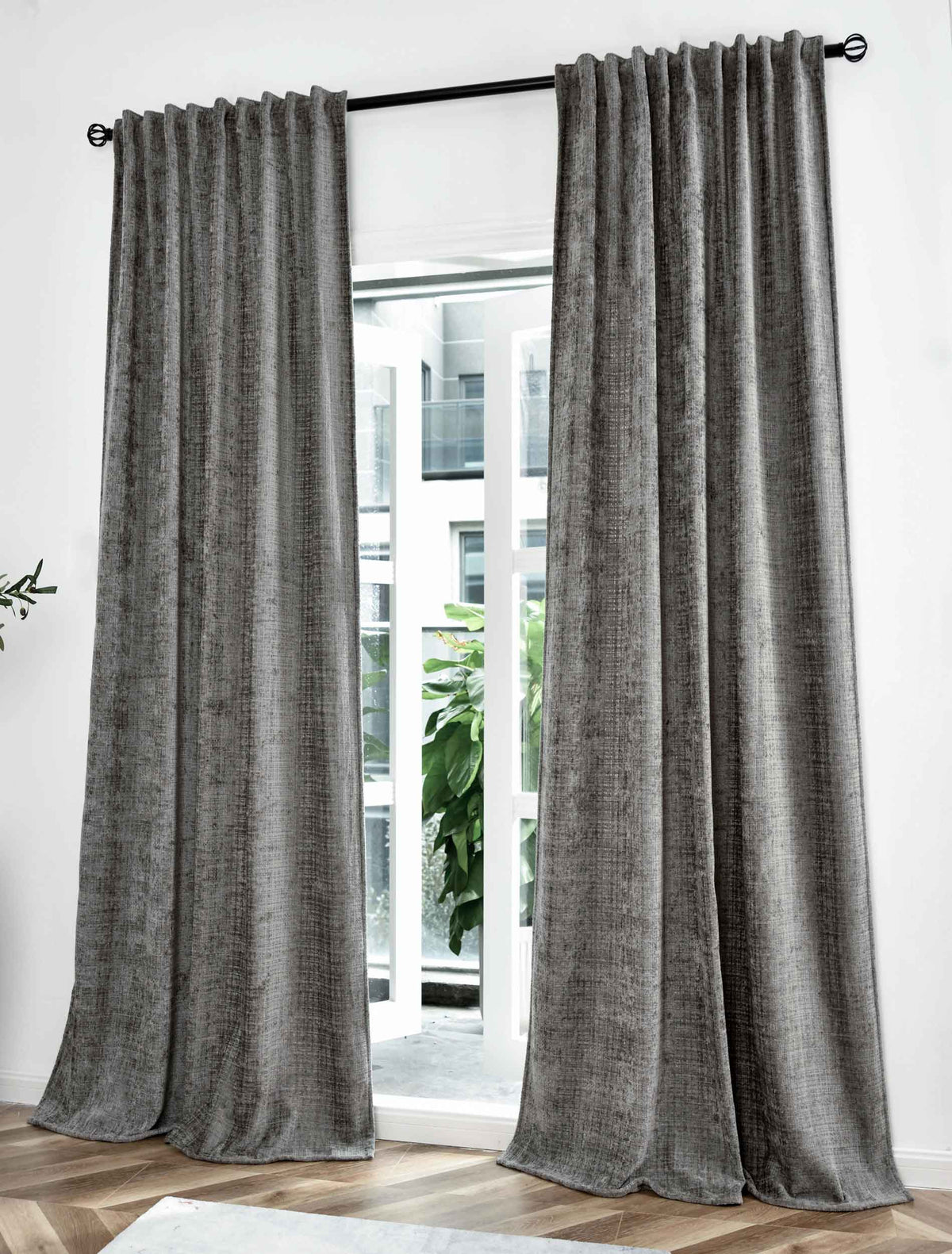 2er Set Vorhänge Chenille Jacquard »RIGA« mit Multiband-Aufhängung Luxuriöser Stil für Ihr Zuhause 2023500-2 Grau Vorhang Set 47595879465224_124e8e89-5656-466c-9883-dd2654c5061d | girdainenbox.com