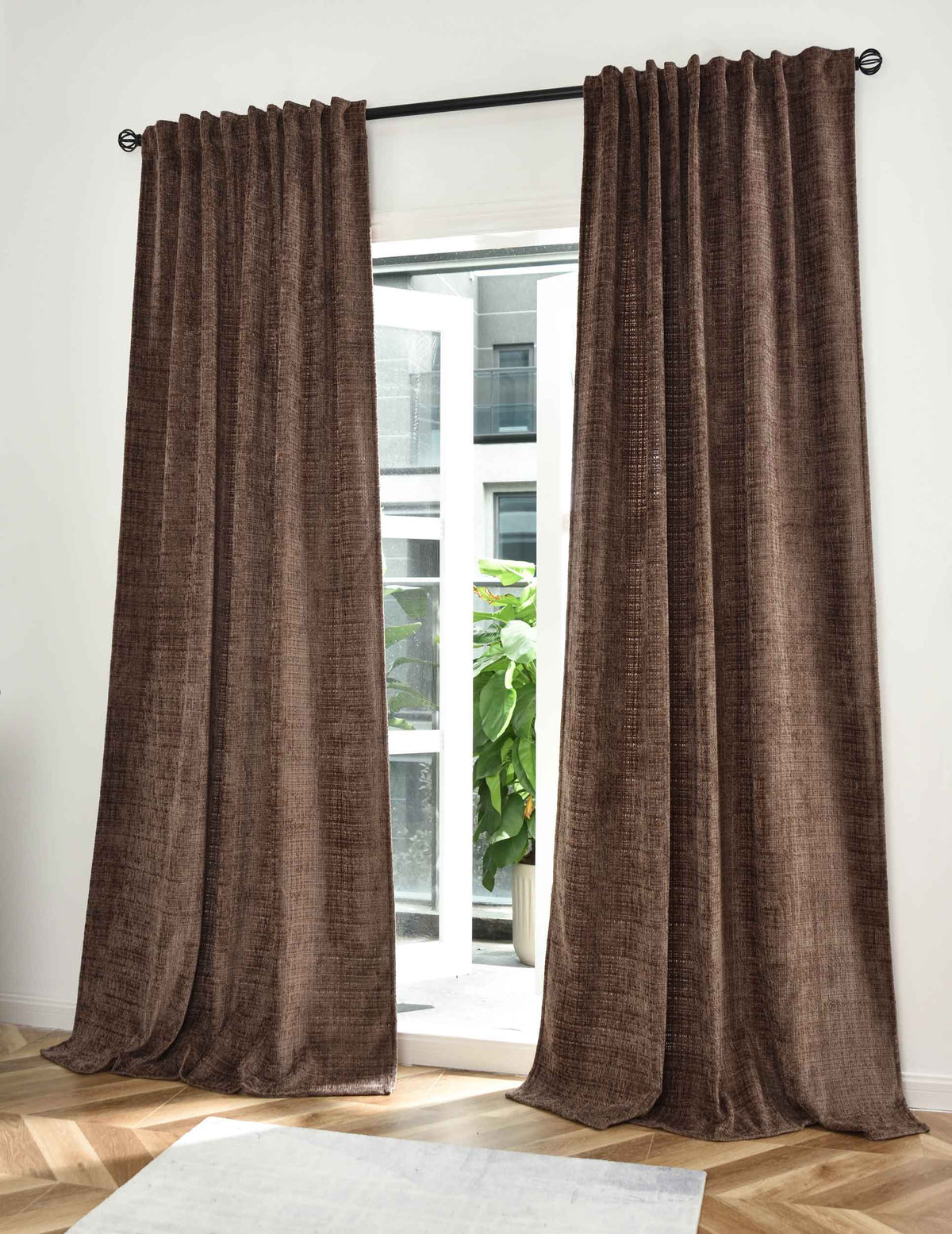 2er Set Vorhänge Chenille Jacquard »RIGA« mit Multiband-Aufhängung Luxuriöser Stil für Ihr Zuhause 2023500-2 Braun Vorhang Set 47595883528456_4ef643a3-d2cd-4395-b156-038420878c57 | girdainenbox.com