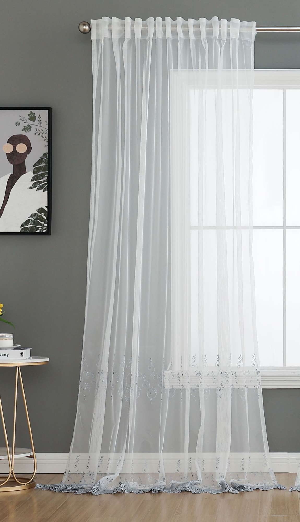 Gardine Raschel Stickerei Design »Florenz« Multiband für Gardinenschiene und Gardinenstange Elegante Fensterdekoration 2023200 Gardinenschal 593A0085-1 | girdainenbox.com