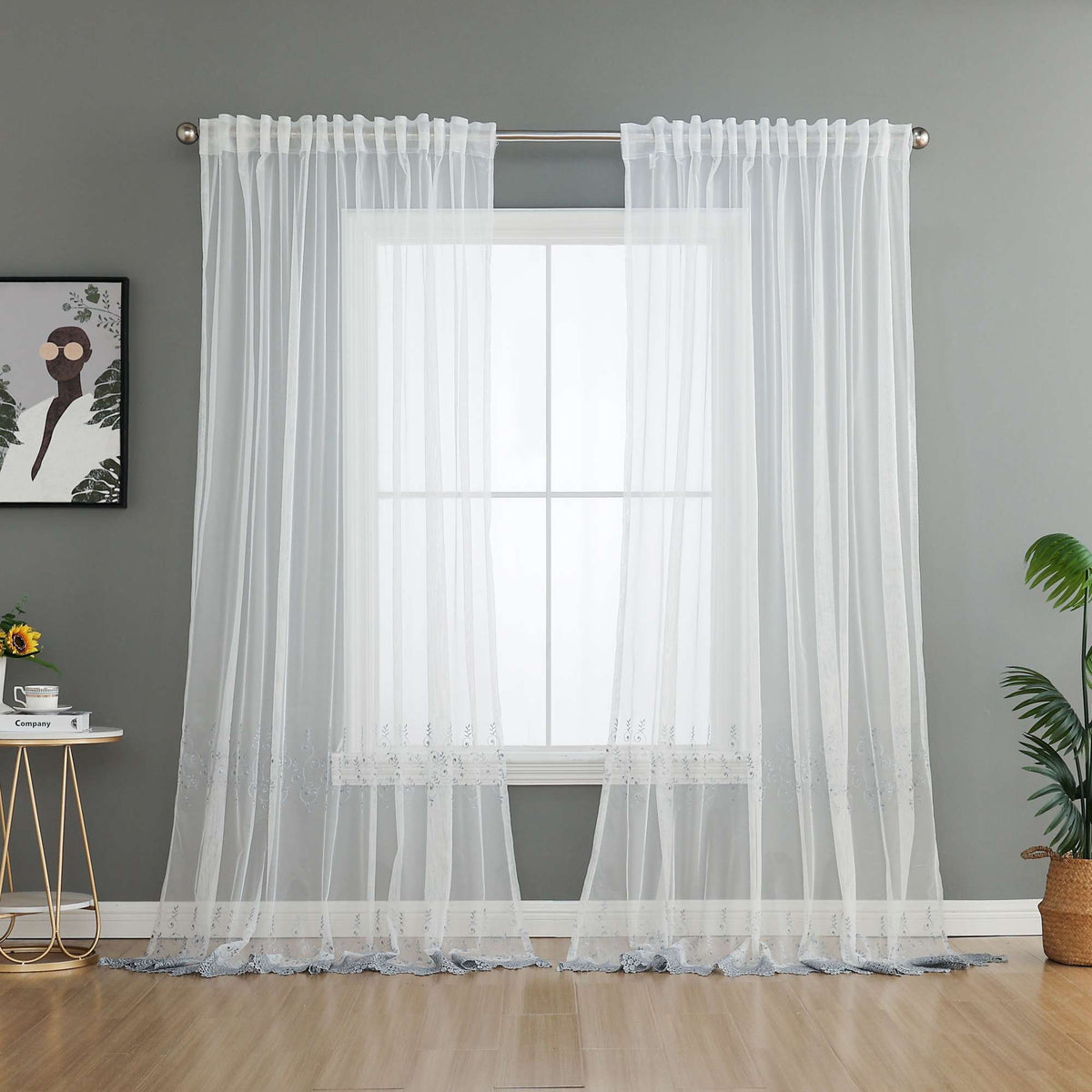 Gardine Raschel Stickerei Design »Florenz« Multiband für Gardinenschiene und Gardinenstange Elegante Fensterdekoration 2023200 Gardinenschal 593A0085 | girdainenbox.com