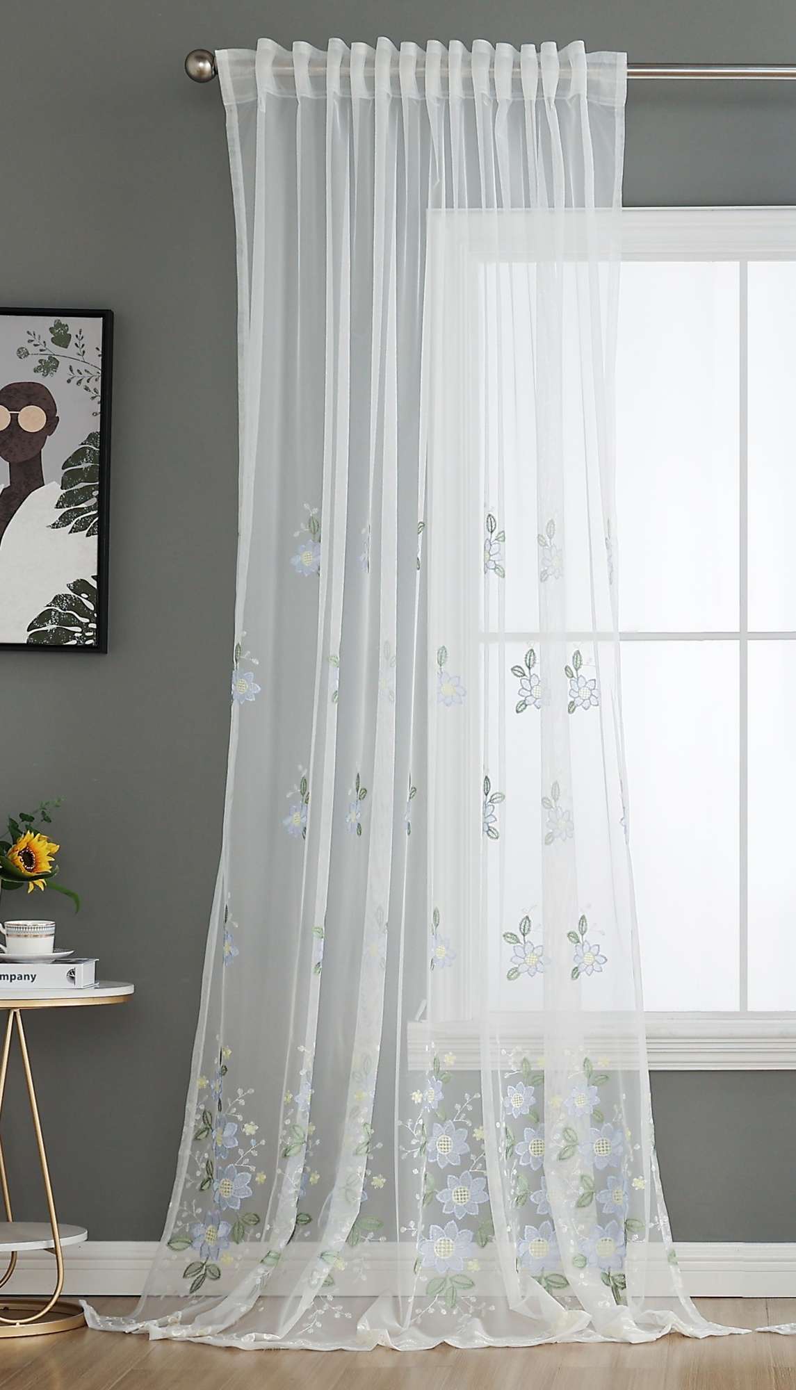 Gardine Raschel Stickerei Design »Florenz« Multiband für Gardinenschiene und Gardinenstange Elegante Fensterdekoration 2023200 Gardinenschal 593A0114-1 | girdainenbox.com