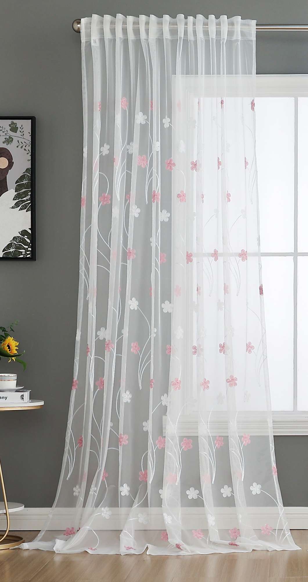 Gardine Raschel Stickerei Design »Florenz« Multiband für Gardinenschiene und Gardinenstange Elegante Fensterdekoration 2023200 Gardinenschal 593A0122-1 | girdainenbox.com