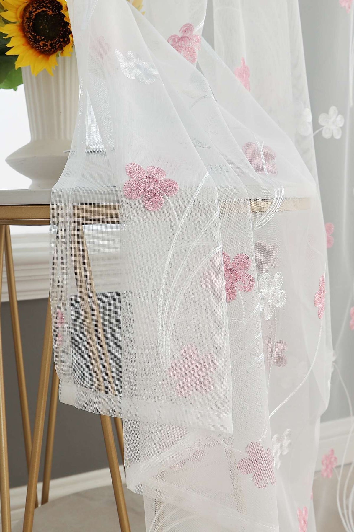 Gardine Raschel Stickerei Design »Florenz« Multiband für Gardinenschiene und Gardinenstange Elegante Fensterdekoration 2023200 Gardinenschal 593A0133 | girdainenbox.com